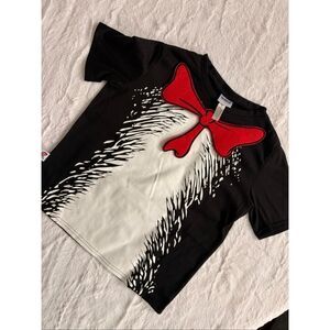 Dr. Seuss The Grinch Kids XS/S Graphic T-Shirt Black Red Bow